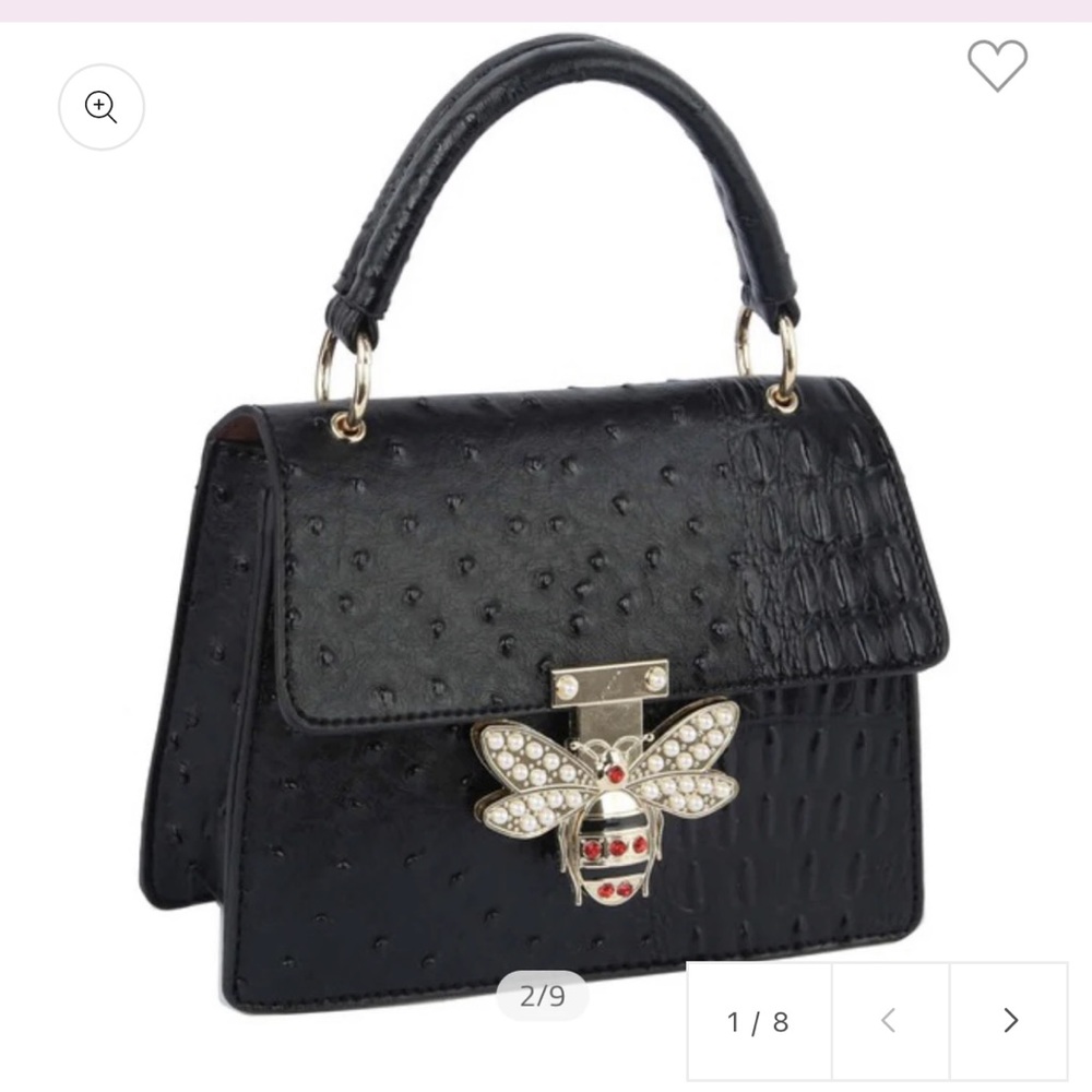 Queen Bee Faux Animal Print Mini Satchel Crossbody NEW